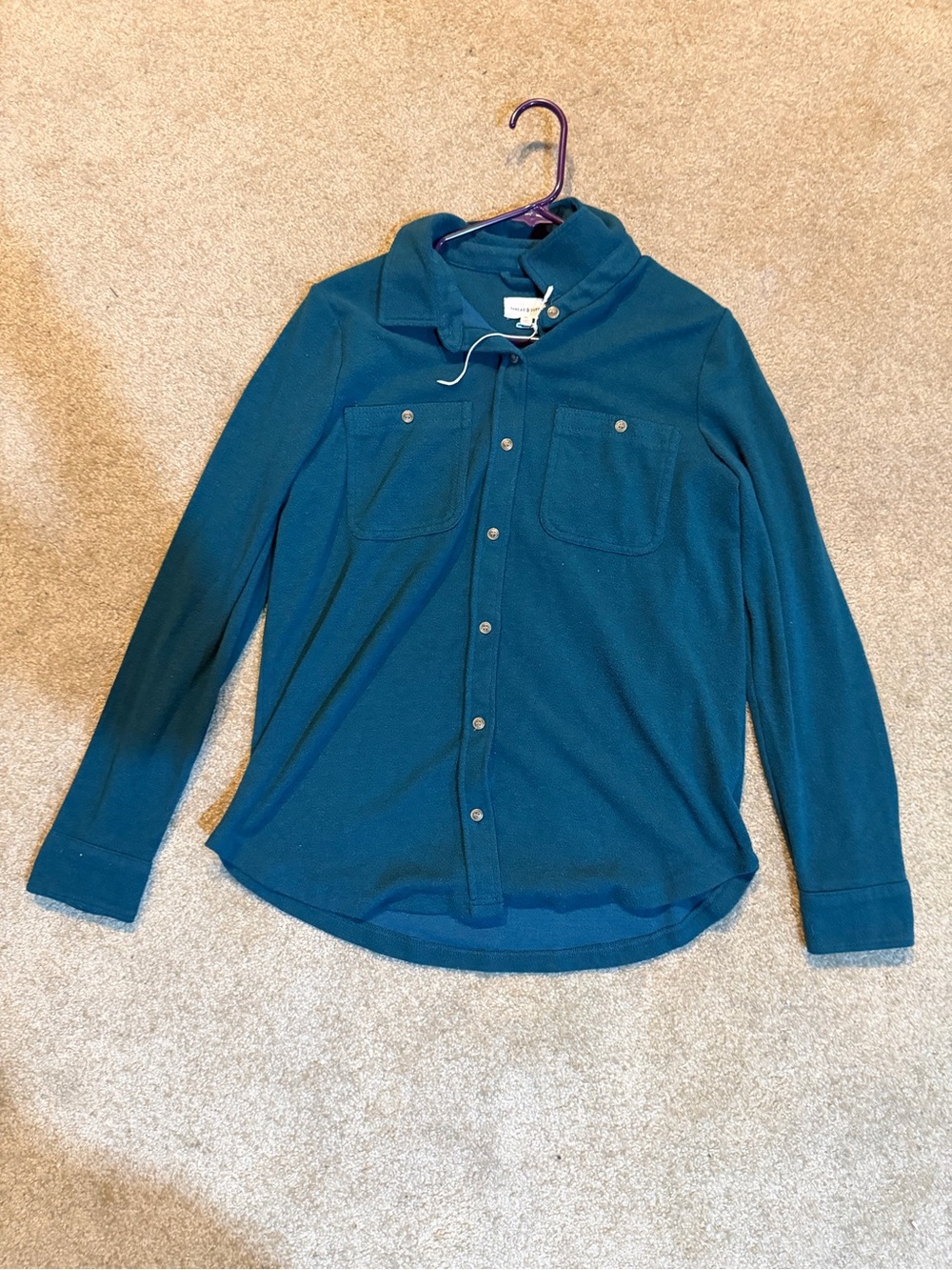 Thread & Supply Teal Button-Front Shacket